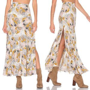 FREE PEOPLE Floral Print Crepe Maxi Skirt Size 0
